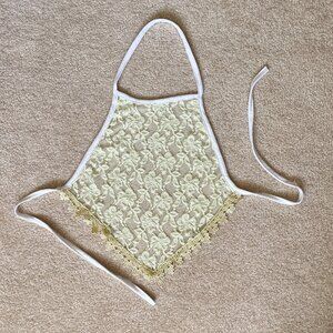 Yellow Lace Hanky Halter Top, Forever 21, Cottage Core, Size Small